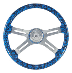 Skulls Blue 18 Inch Printed Wood Rim