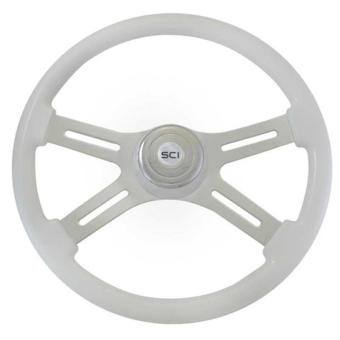 Steering Wheel Classic 4 Spoke 16 Inch White