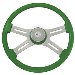 18 Inch Classic Green Rim w/ Chrome 4 Spoke w/ Slot & Bezel