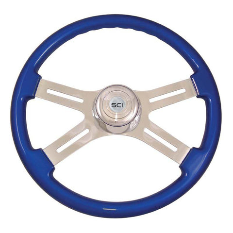 Steering Wheel Classic 4 Spoke 16 Inch Blue