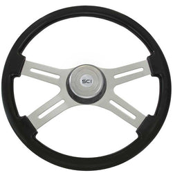 18 Inch Classic Black Rim w/ Chrome 4 Spoke w/ Slot & Bezel