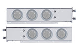 Spring Loaded Lt Bar with Six 4in 7 LED Light and Visor 2.5in Bolt Pattern