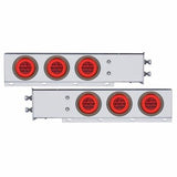 2-1/2" Bolt Pattern SS Spring Loaded Bar With 6X 21 LED 4" GloLight -Red LED & Lens
