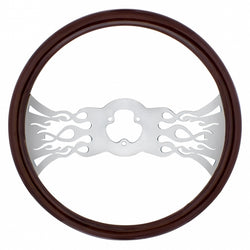 18 Inch Wood Steering Wheel - Inferno