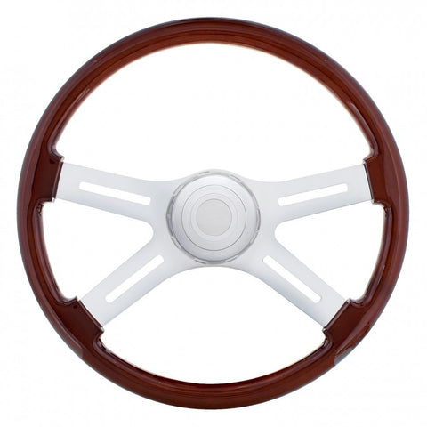 Peterbilt/Kenworth Steering Wheel 4 Chrome Slotted Spokes