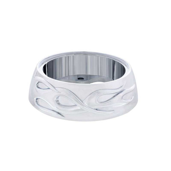 Chrome Flame Horn Button Bezel
