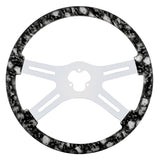 18 Inch Skull Hydro-Dip Finish Wood Wheel w/ Chrome Spokes