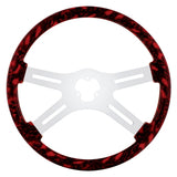 18 Inch Skull Hydro-Dip Finish Wood Wheel w/ Chrome Spokes