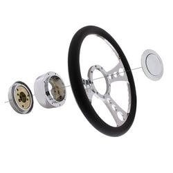 Chrome Aluminum 3 Bolt Hub Adaptor For 9 Screw Steering Wheels