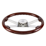 18 Inch 4 Spoke Steering Wheel With Chrome Horn Bezel And Horn Button