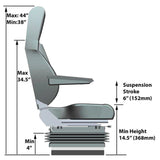 Knoedler Harrier Wide Synthetic Leader Seat - High Back Adjustable Arms - Two tone