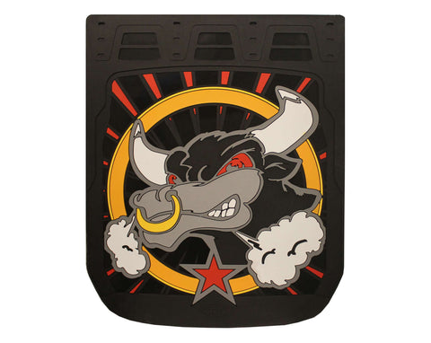 Bull - Black Background - Mud Flaps 24" x 30"