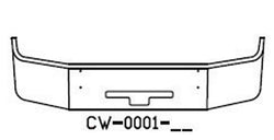 2004-2007 COLUMBIA, 2005-2007 CENTURY FREIGHTLINER 18" SET BACK AXLE CHROME BUMPER WITH BOLT HOLES, VENT HOLE INCLUDES STEP