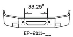 INTERNATIONAL 1997 AND LATER 9100,9200,9400 16" SET BACK AXLE BUMPER WITH LIGHT HOLES
