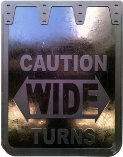 EconoFlap Caution Wide Turns - Mud Flaps 24" x 30"