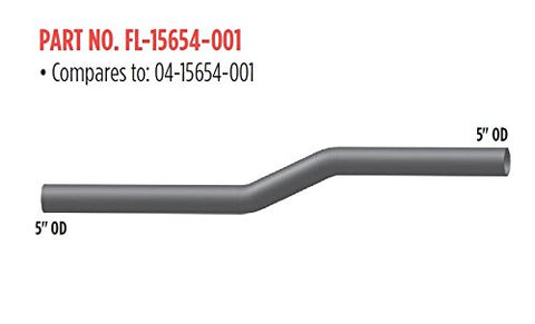 2-Bend Freightliner 5" OD/OD Long Exhaust Pipe