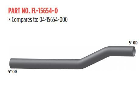 2-Bend Freightliner Dual 5" OD/OD Pipe