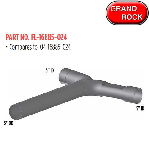 Freightliner Classic Exhaust (GR-FL-16885-024) 5" 2 Bend YPipe