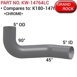 90 Degree 45 Degree Double Bend Kenworth Chrome Replacement Pipe