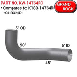 90 Degree 45 Degree Double Bend Kenworth Chrome Replacement Pipe