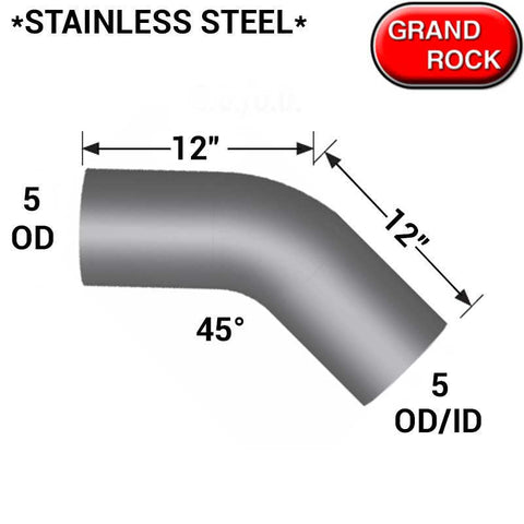 Stainless Steel 5 In Diameter 12 In Length 45 Degree Elbow Pipe
