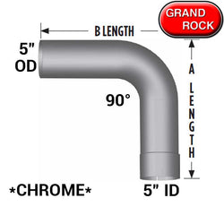 5 In I.D/O.D Diameter 90 Degree Chrome Elbow Pipe 12x12