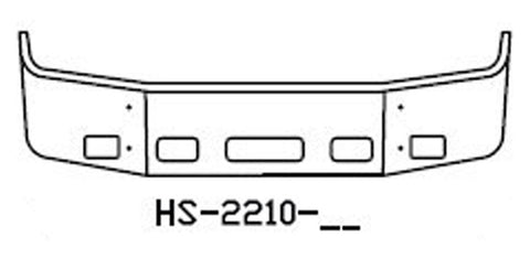 PETERBILT 2002-2010 387 16" SET BACK AXLE CHROME BUMPER BOLT HOLES, LIGHT HOLES,STEP HOLE, TOW PIN HOLES