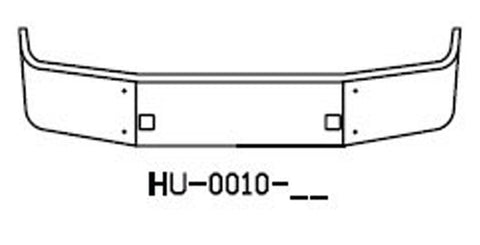 PETERBILT 386 18" SET BACK AXLE CHROME BUMPER BOLT HOLES TOW PIN HOLES