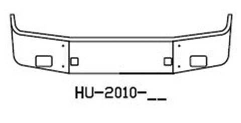 PETERBILT 386 18" SET BACK AXLE CHROME BUMPER, BOLT HOLES, LIGHT HOLES, TOW PIN HOLES