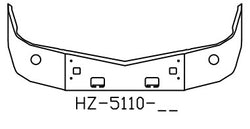 579 PETERBILT 18" SET BACK AXLE CHROME BUMPER, BOLT HOLES, FACTORY LIGHT HOLES, STEP HOLES, TOW PIN HOLES