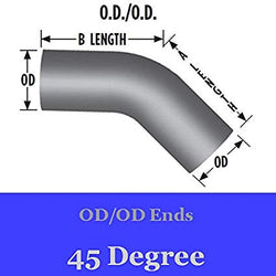 5" 45 Degree Exhaust Elbow 12" x 12" OD-OD Aluminized