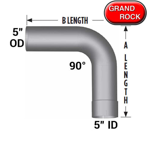 5 In Diameter 18 In Length 90 Degree Elbow Pipe Chrome