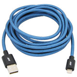9 Ft Lightning® to USB Charge & Sync Fishnet Cable, Blue/Black