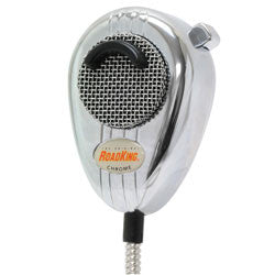 RoadKing - 4-Pin Dynamic Noise Canceling CB Microphone, Chrome & Chrome Cord