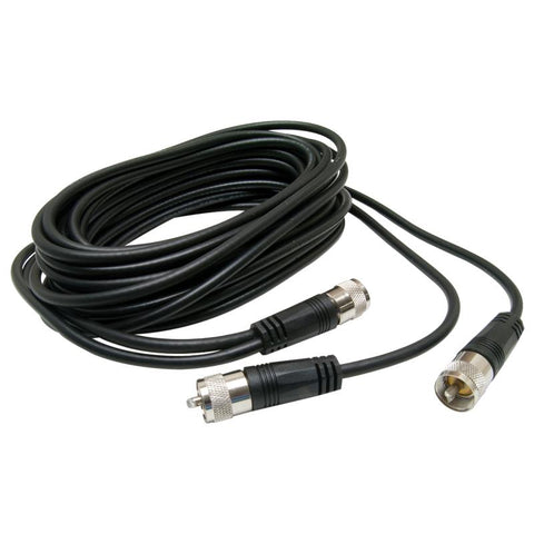 RoadPro® - 18' CB Antenna Co-Phase Coax Cable with (3) PL-259 Connectors, Black