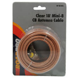 RoadPro® - 18' CB Antenna Mini-8 Coax Cable with PL-259 Connectors, Clear