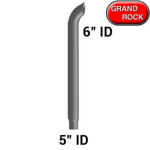 Curved Cut 6 In Reduce to 5 In I.D Bottom Chrome Stack 84 Inches