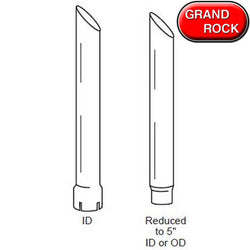 Angle Cut 6 In Reduce to 5 In I.D Bottom Chrome Stack 84 Inches