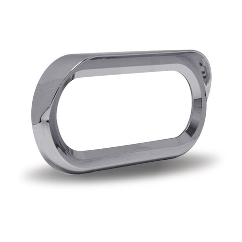 Oval Chrome Plastic Twist-On Bezel with Visor