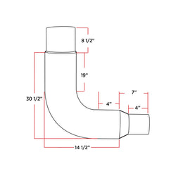 8"-5" Reduced Exhaust 90° Elbow
