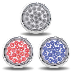 4 Inch 19 LED Dual Red Stop /Blue Marker All in One Flange Mount Light
