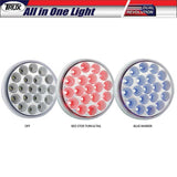 4 Inch 19 LED Dual Red Stop /Blue Marker All in One Light