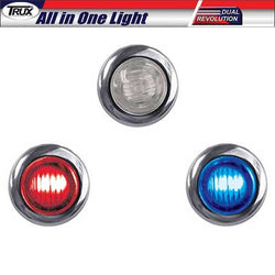 Mini Button 2 LED Dual Revolution Red / Blue Marker Light