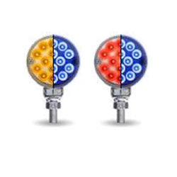 3 Inch Mini Double Face Dual Revolution LED Light - Amber/Red To Blue