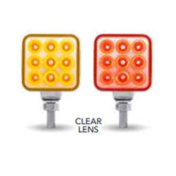 Single Post 3 Inch Mini Square Reflector Light Amber/Red Clear Lens