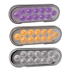 Oval Dual Revolution Amber/Purple Turn Signal Marker 12 LED