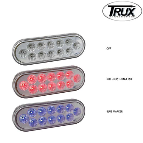 Oval Dual Revolution Red/Blue LED