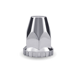 Chrome Plastic 33mm Push-On Nut Cover with Flange - F2TP