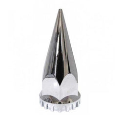Chrome Plastic 33mm Threaded Pointed Nut Cover with Flange