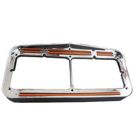 Universal Rectangular Flatline Headlight Bezel - Clear Amber